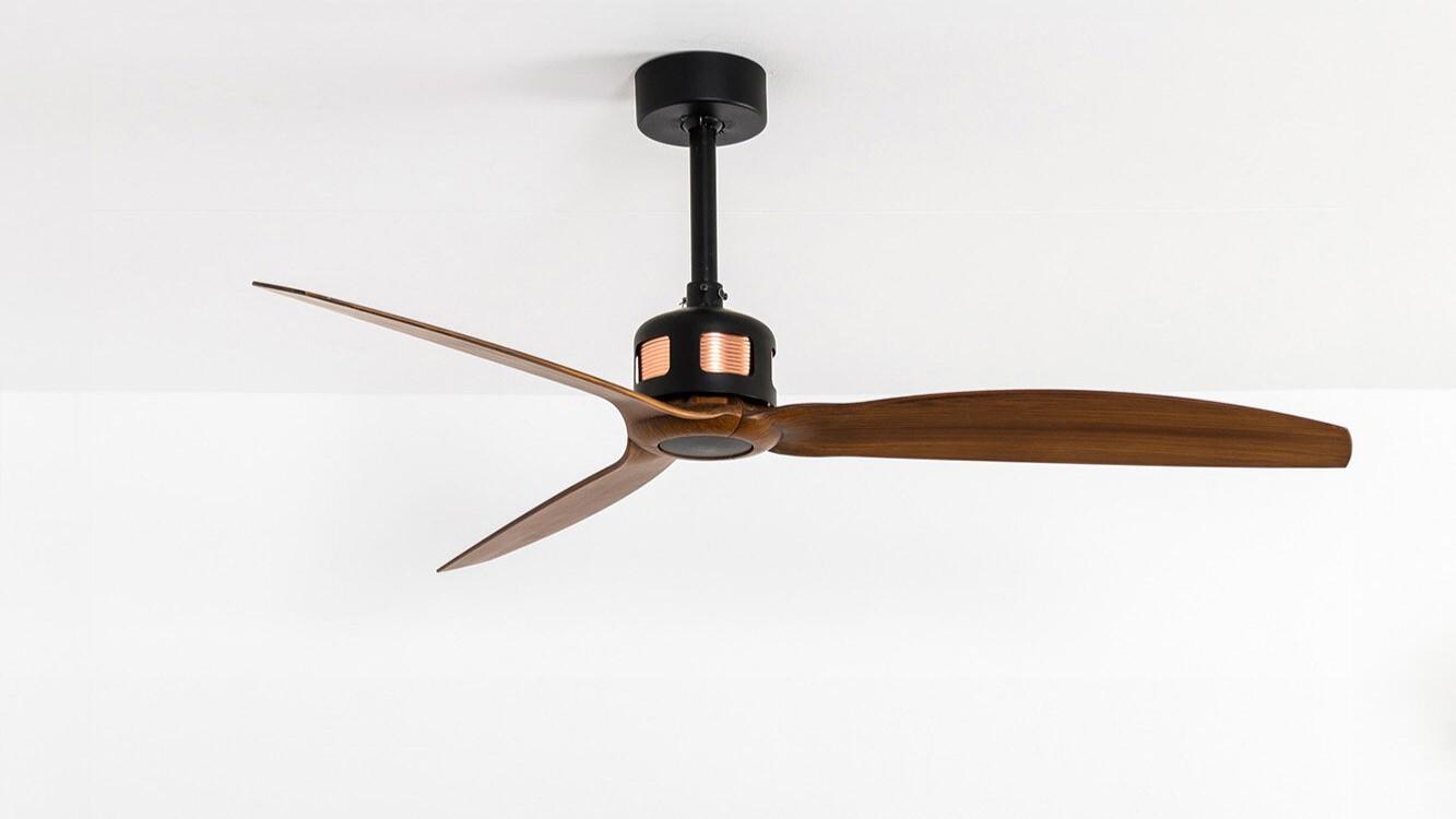Copper 128cm Black-Walnut Ceiling Fan with Remote Control by Faro