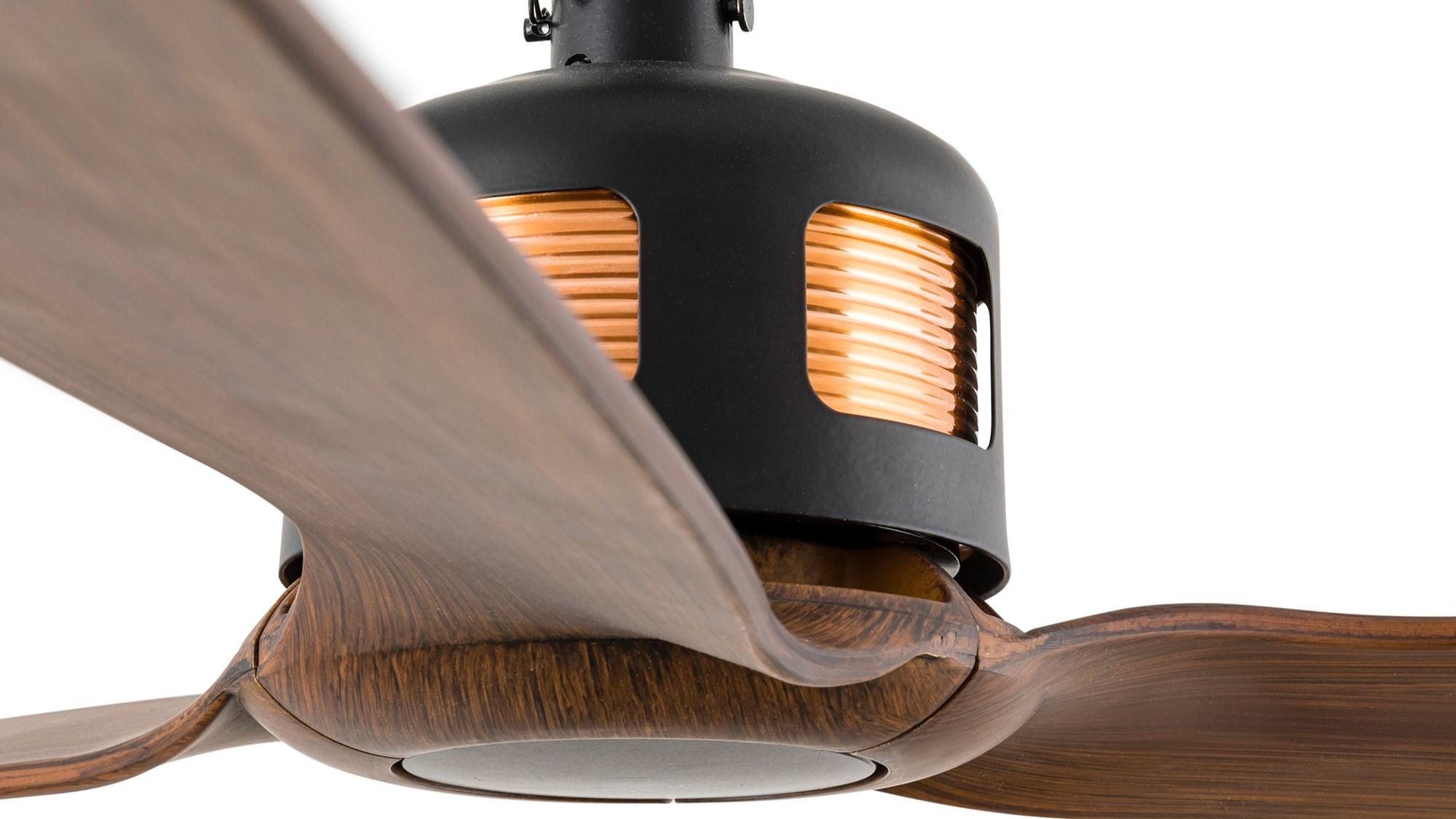 Copper 128cm Black-Walnut Ceiling Fan with Remote Control by Faro