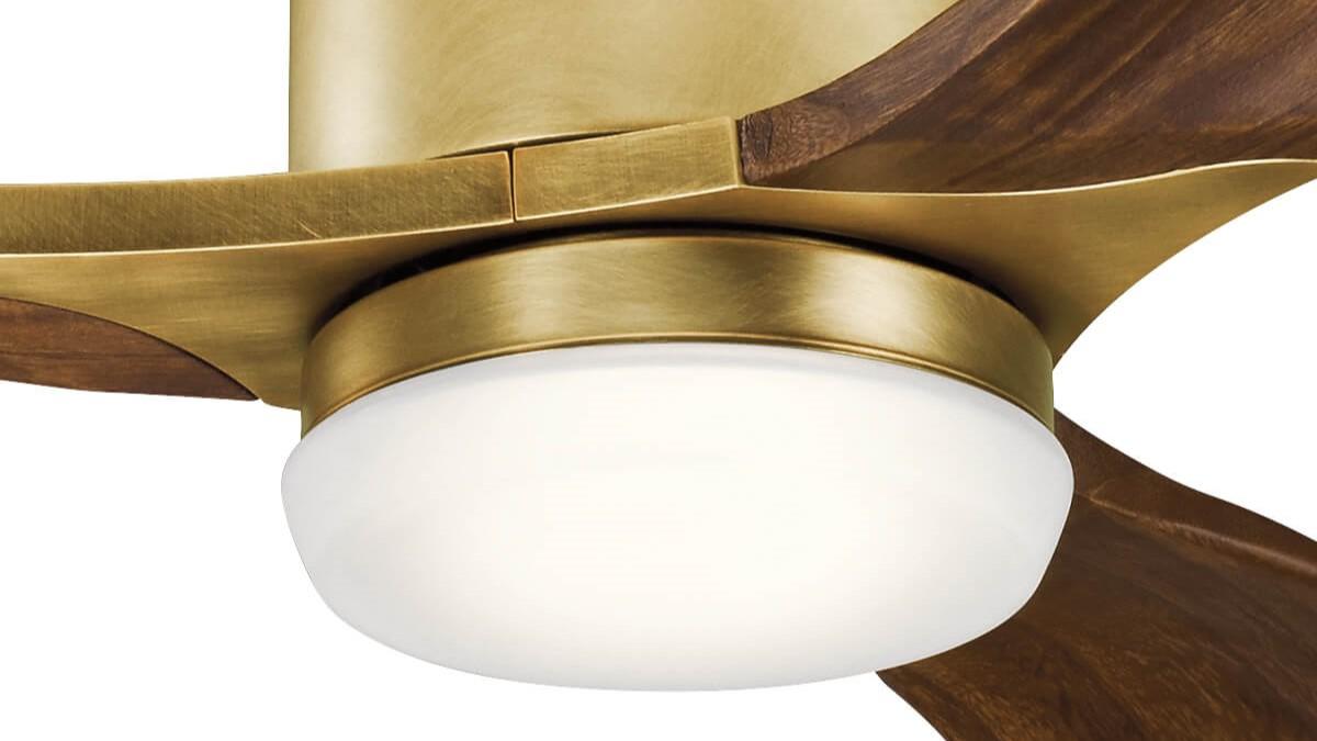 Ridley 132cm Brass-Cherry Ceiling Fan with Light & Remote Control by Kichler