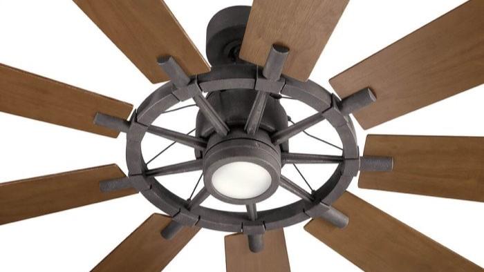 Gentry 165cm Zinc-Walnut Ceiling Fan with Light & Remote Control by Kichler