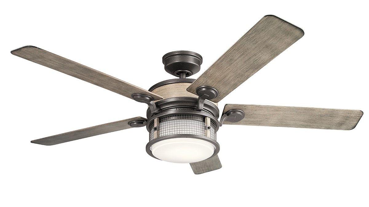 Ahrendale 152cm Iron-Grey Ceiling Fan with Light & Remote Control by Kichler