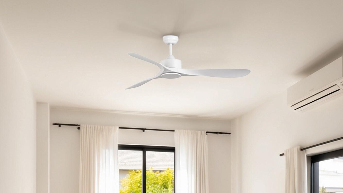 Luzon 132cm White-White Ceiling Fan with Remote Control by Faro