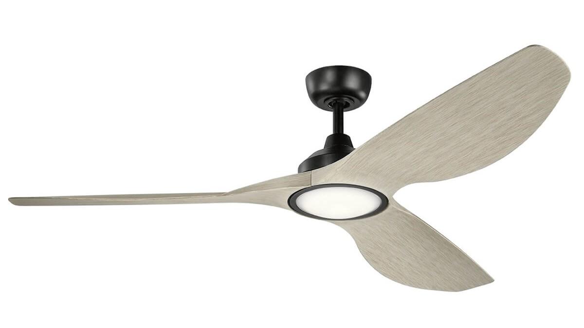 Imari 165cm Black-Walnut Ceiling Fan with Light & Remote Control by Kichler