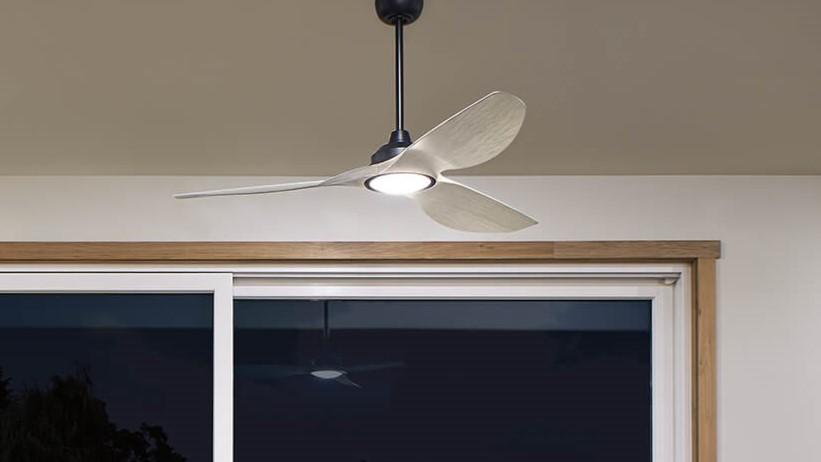 Imari 165cm Black-Walnut Ceiling Fan with Light & Remote Control by Kichler