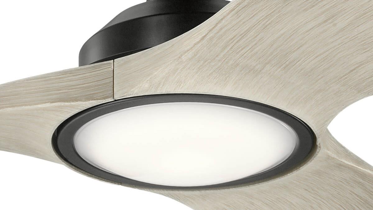 Imari 165cm Black-Walnut Ceiling Fan with Light & Remote Control by Kichler