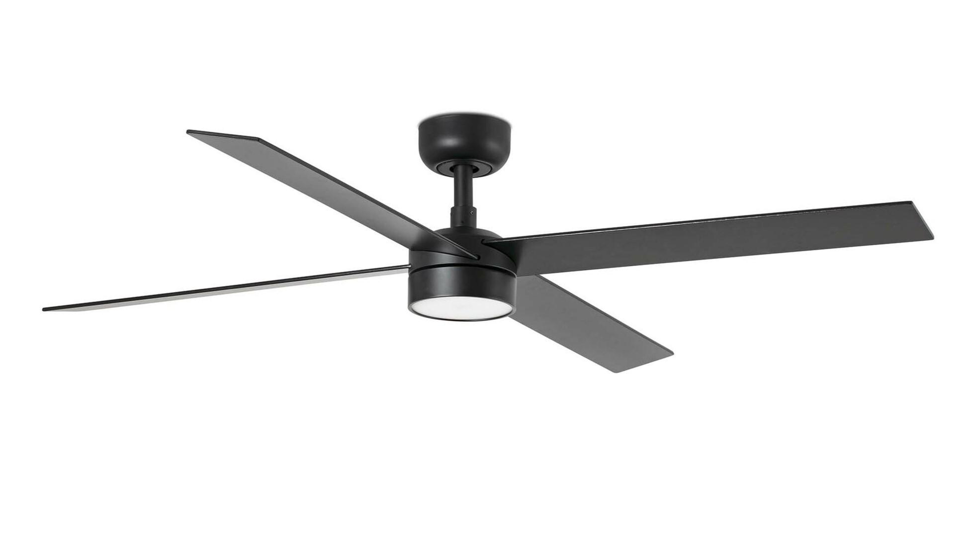 Rudder 4 132cm Black-Walnut Ceiling Fan with Light & Remote Control by Faro
