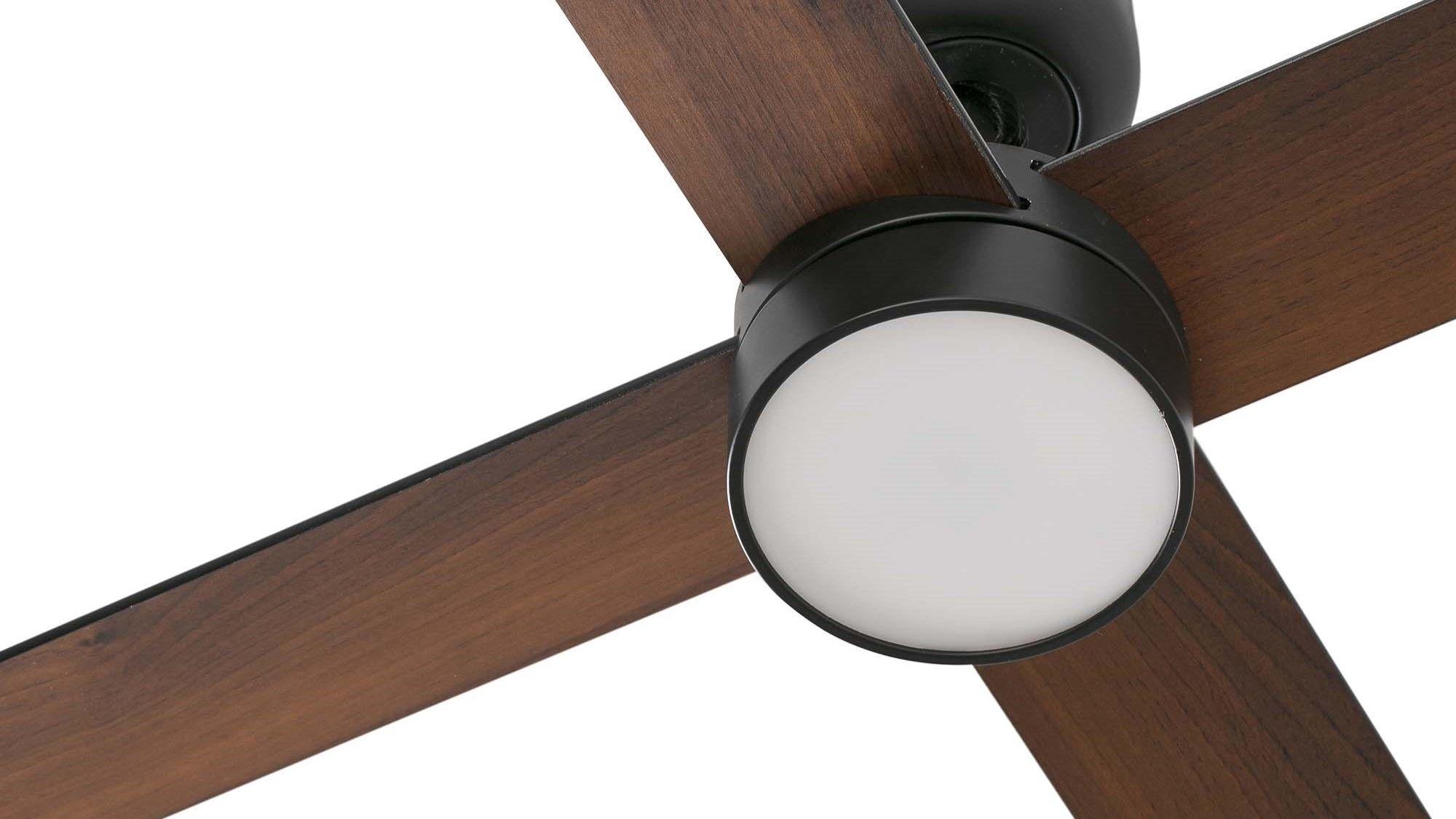 Rudder 4 132cm Black-Walnut Ceiling Fan with Light & Remote Control by Faro