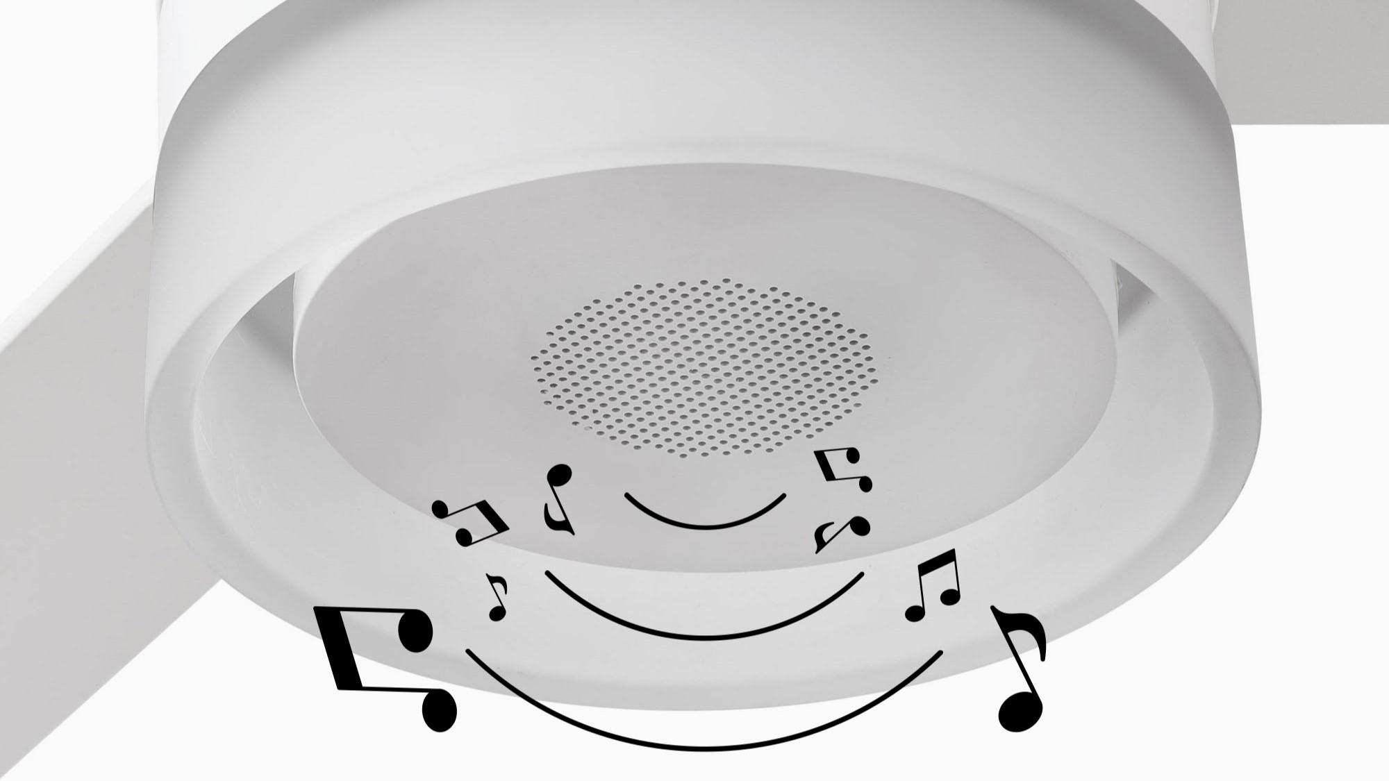 Ice 132cm White-White Ceiling Fan with Light & Remote Control by Faro