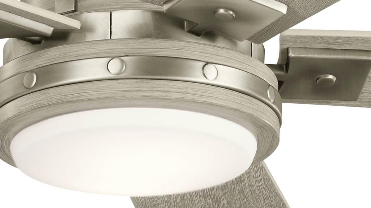 Colerne 132cm Nickel-Walnut Ceiling Fan with Light & Remote Control by Kichler