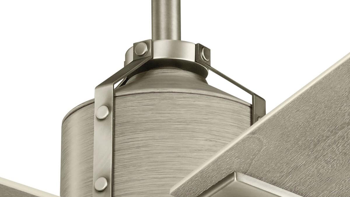 Colerne 132cm Nickel-Walnut Ceiling Fan with Light & Remote Control by Kichler