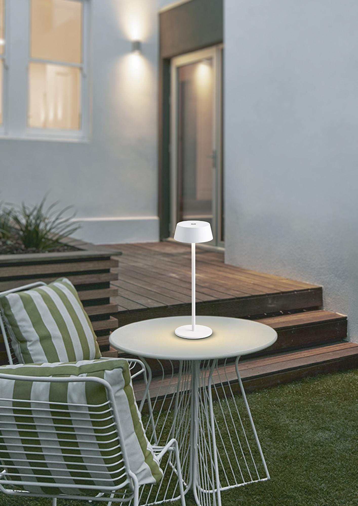 K4 Rechargeable Battery Operated  Lantern, 2W LED, 3000K, 180lm, IP54, USB Charging Cable Included, White, 3yrs Warranty