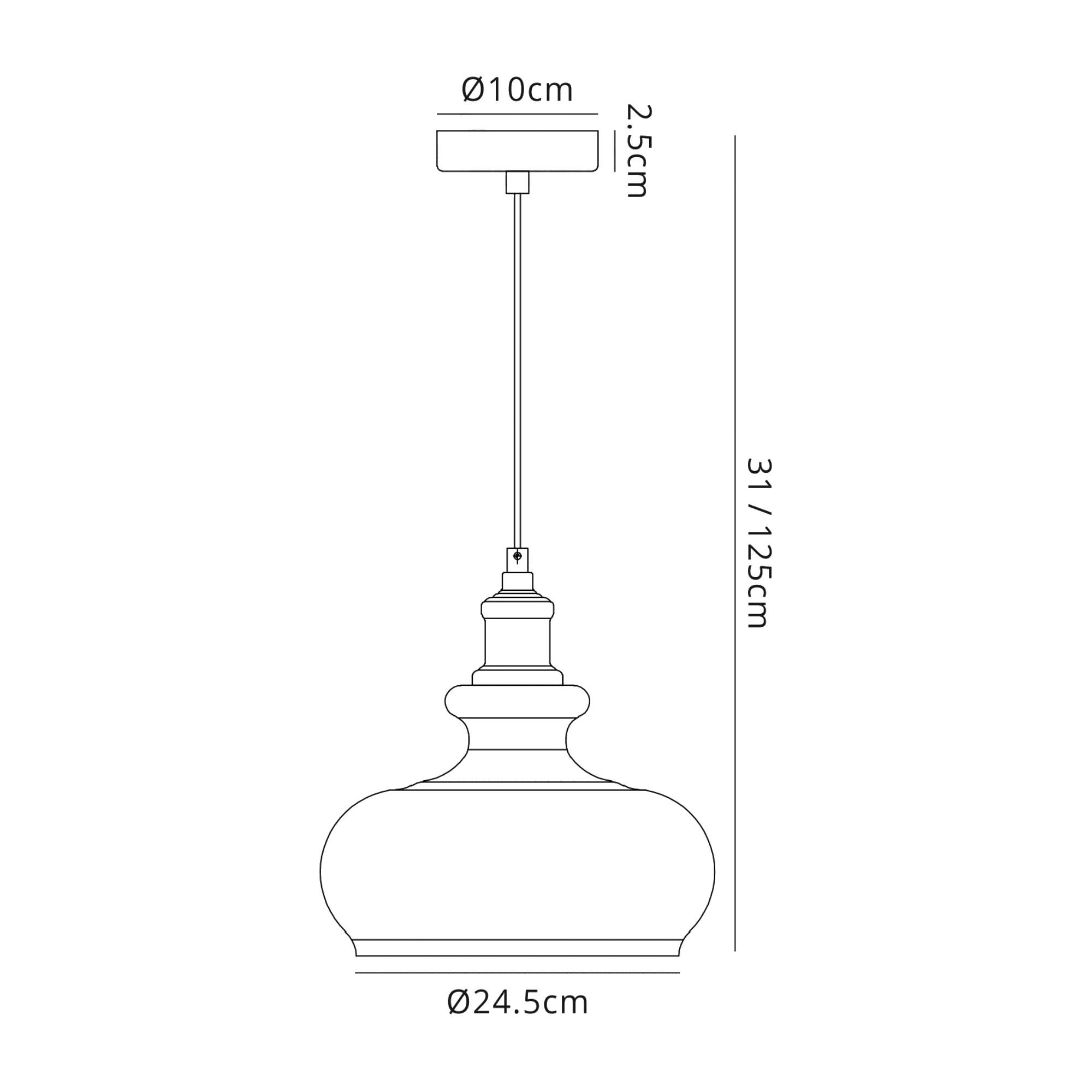 Carla 24.5cm Single Pendant 1 Light E27 Polished Chrome/Clear Glass