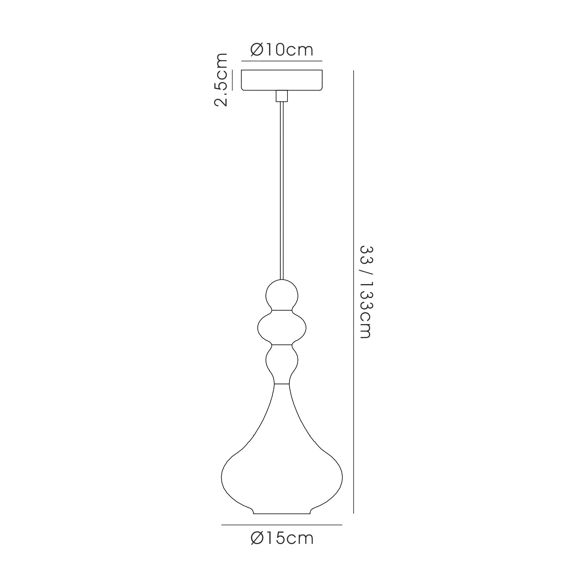 Reese 15cm Single Pendant 1 Light G9 Polished Chrome/Cognac Glass