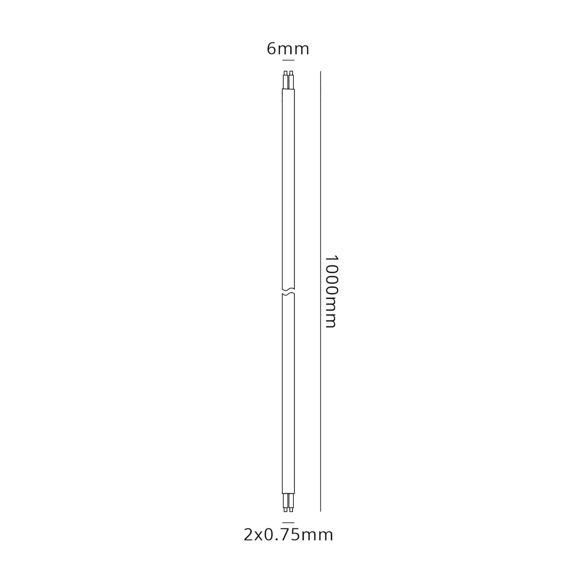 Cavo 1m Clear 2 Core 0.75mm Cable VDE Approved (qty ordered will be supplied as one continuous length)