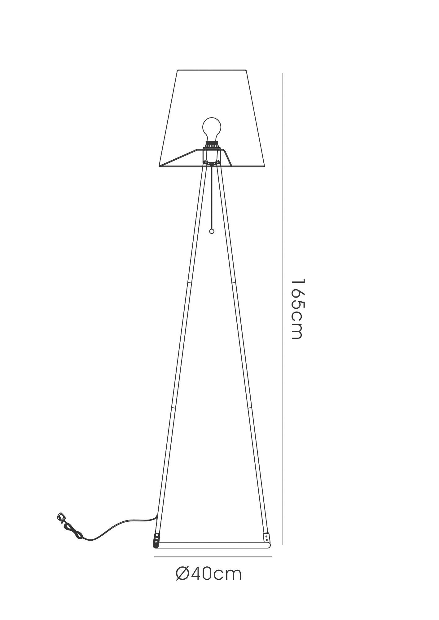 Hayden Floor Lamp 1 Light E27 Matt Black c/w Black Fabric Shade