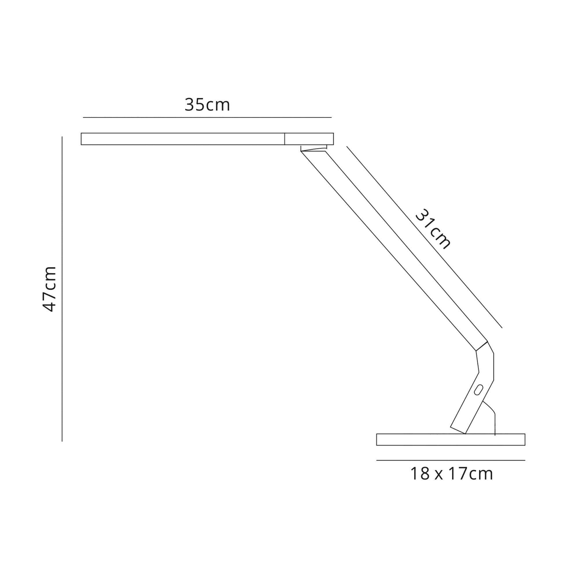 Lido LED Table Lamp White With USB Charging Port, 15W, 960lm, 3300/4200/5300/6200K