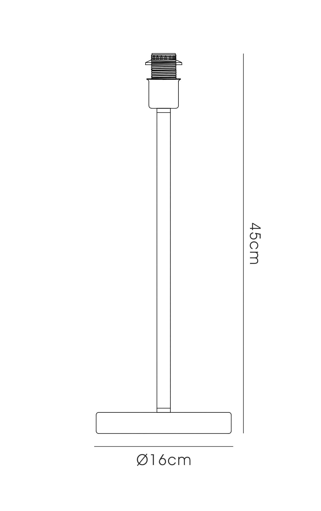 Cedar Round Base Medium Table Lamp Without Shade, Inline Switch