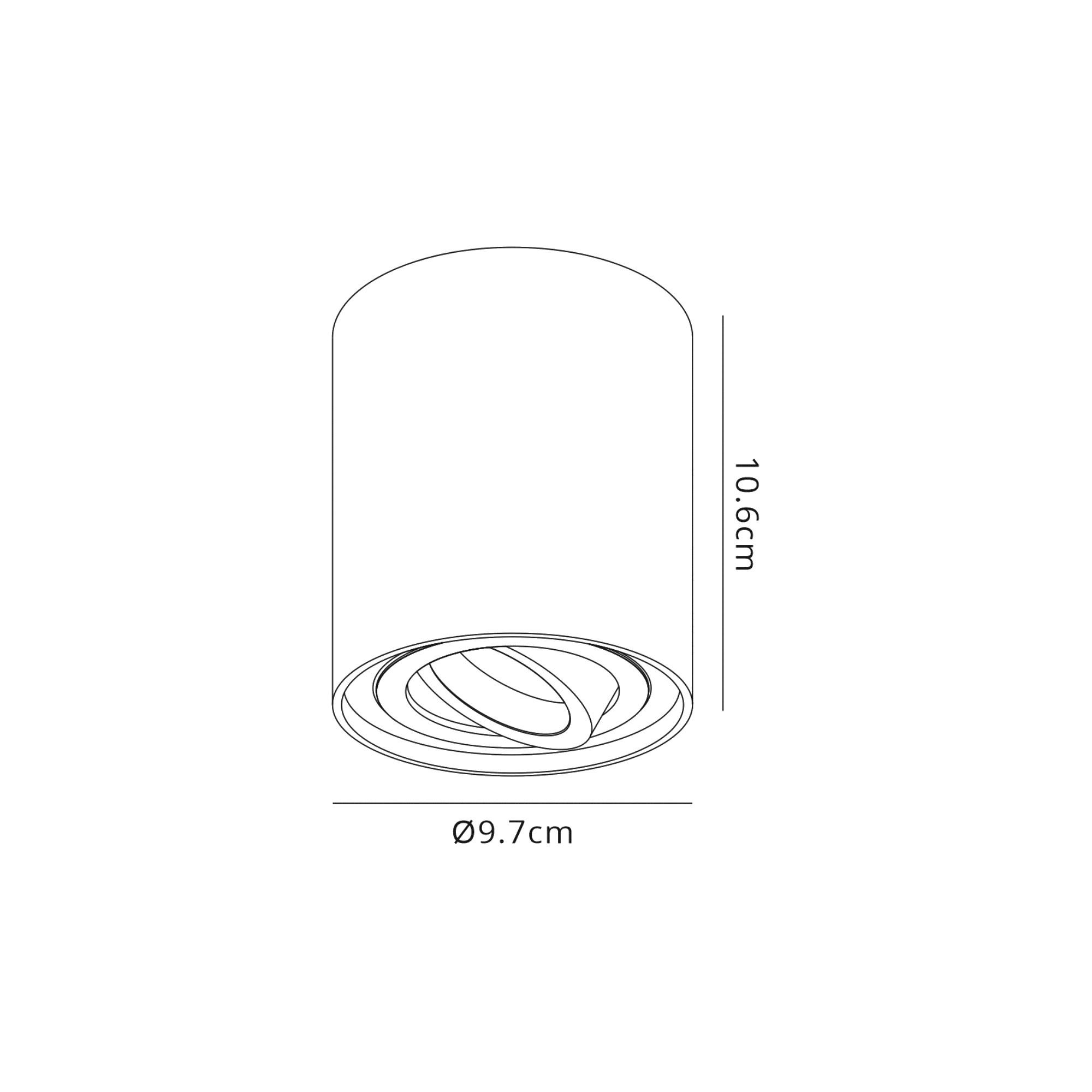 Rico 9.7cm Adjustable Cylinder Spotlight, 1 Light GU10, Sand White
