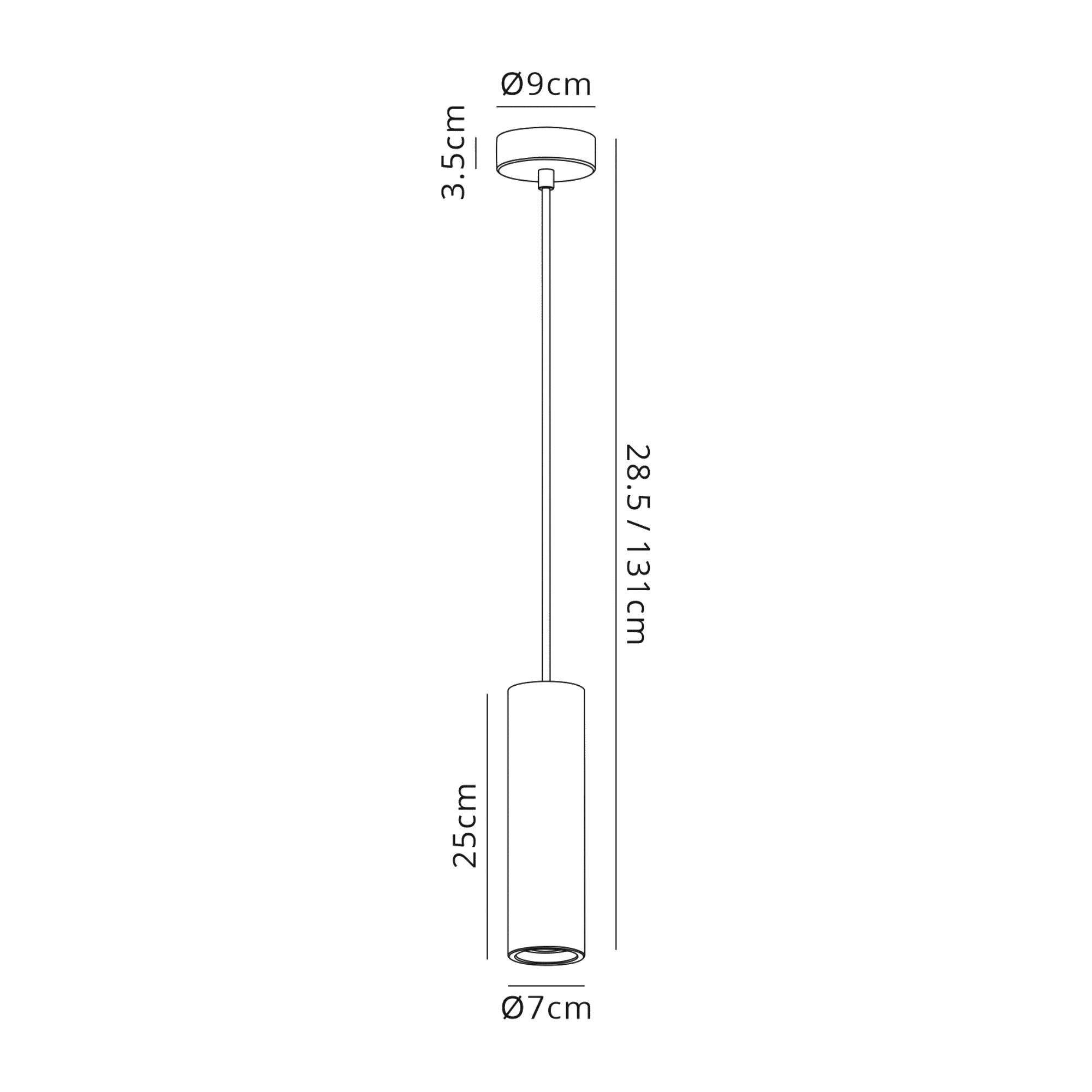 Alina 9cm Cylinder Pendant, 1 x GU10, White Paintable Gypsum