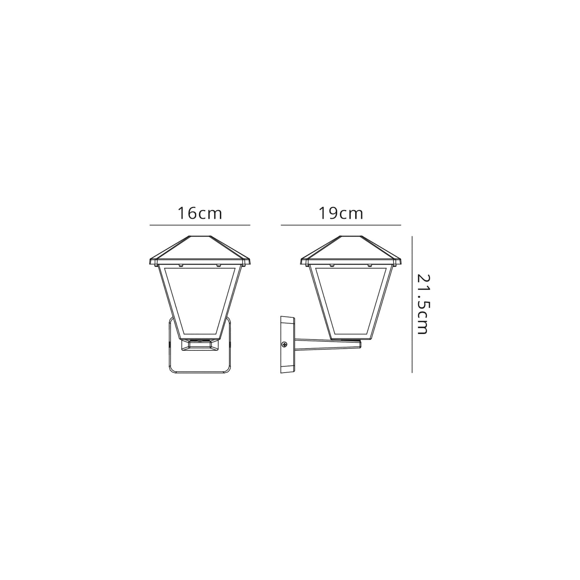 Luqi Upward Wall Lamp, 1 x E27, IP44, Black/Clear Glass, 2yrs Warranty