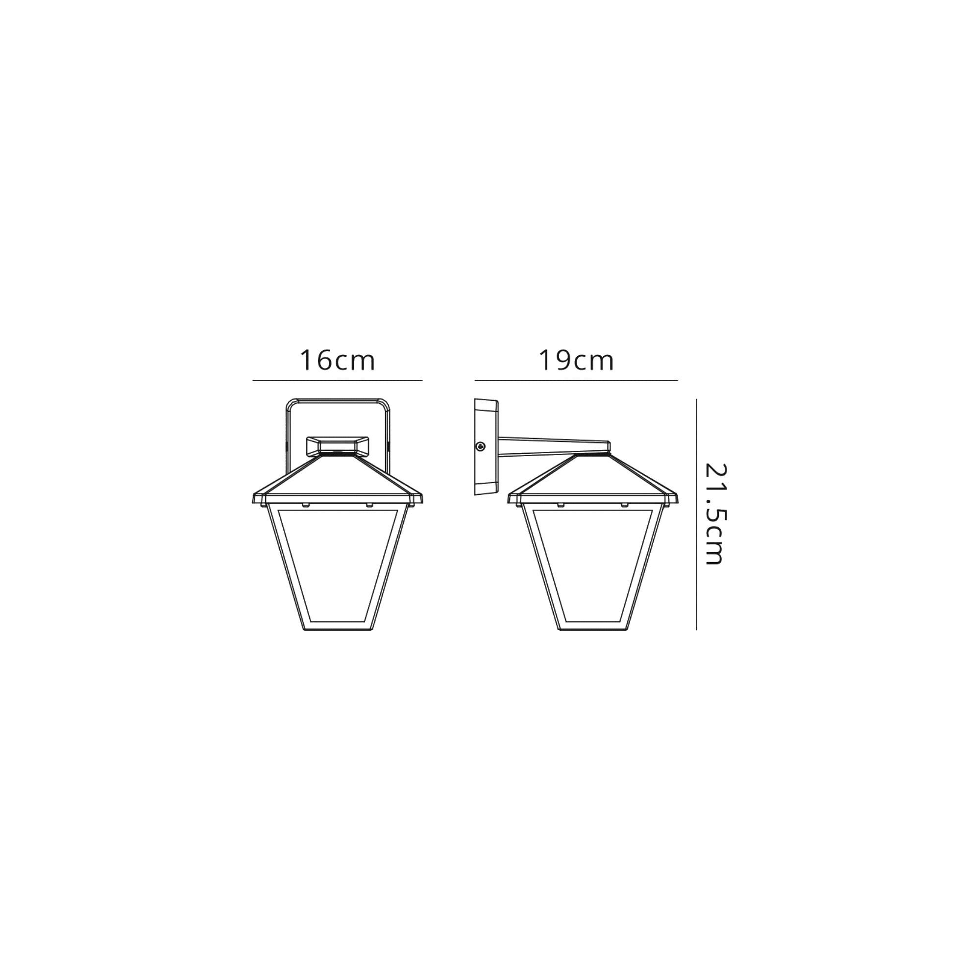 Luqi Downward Wall Lamp, 1 x E27, IP44, Black/Clear Glass, 2yrs Warranty