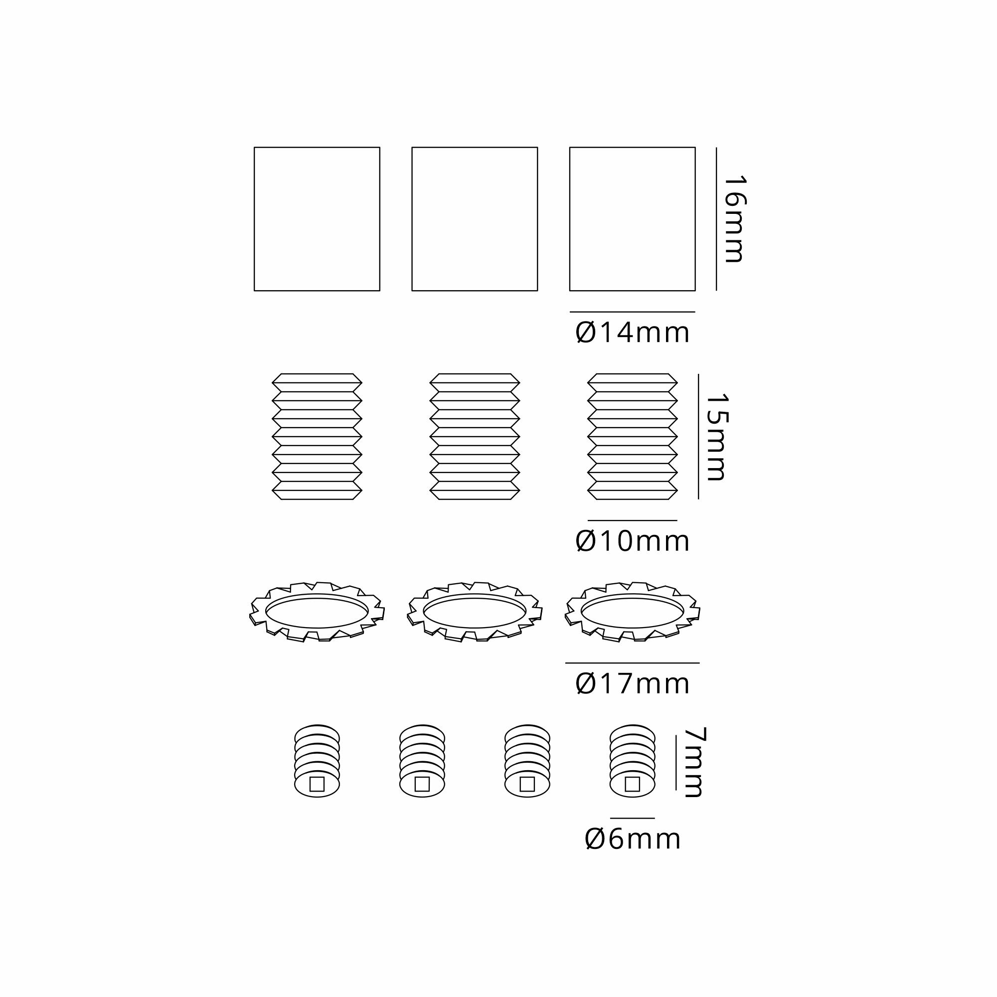 Hayes Metal Cable Grip Kit (3pcs) Brass, c/w 10mm Thread, Washer & Nut, Plastic Grub Screws
