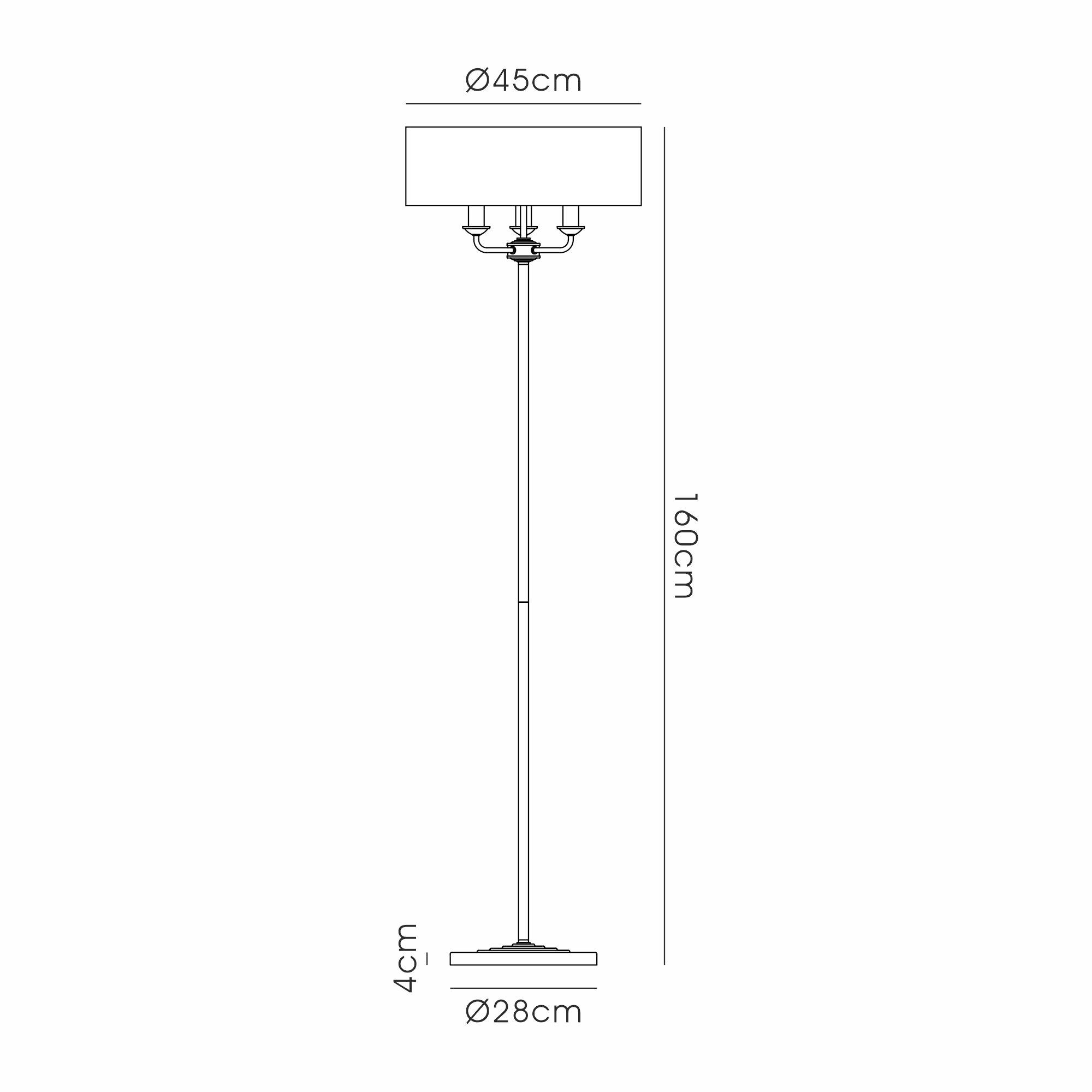 Banyan 3 Light Switched Floor Lamp With 45cm x 15cm Organza Shade Matt Black/Soft Bronze