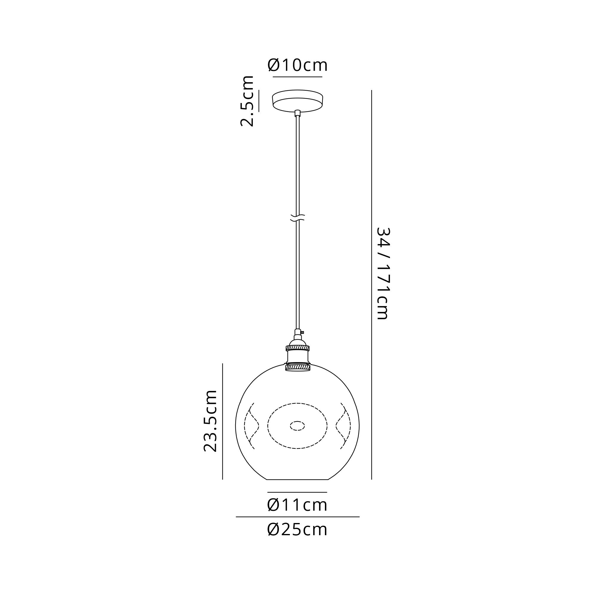 Cawdor Single Pendant, 1 Light E27, Polished Chrome/White/Clear Dimple Glass