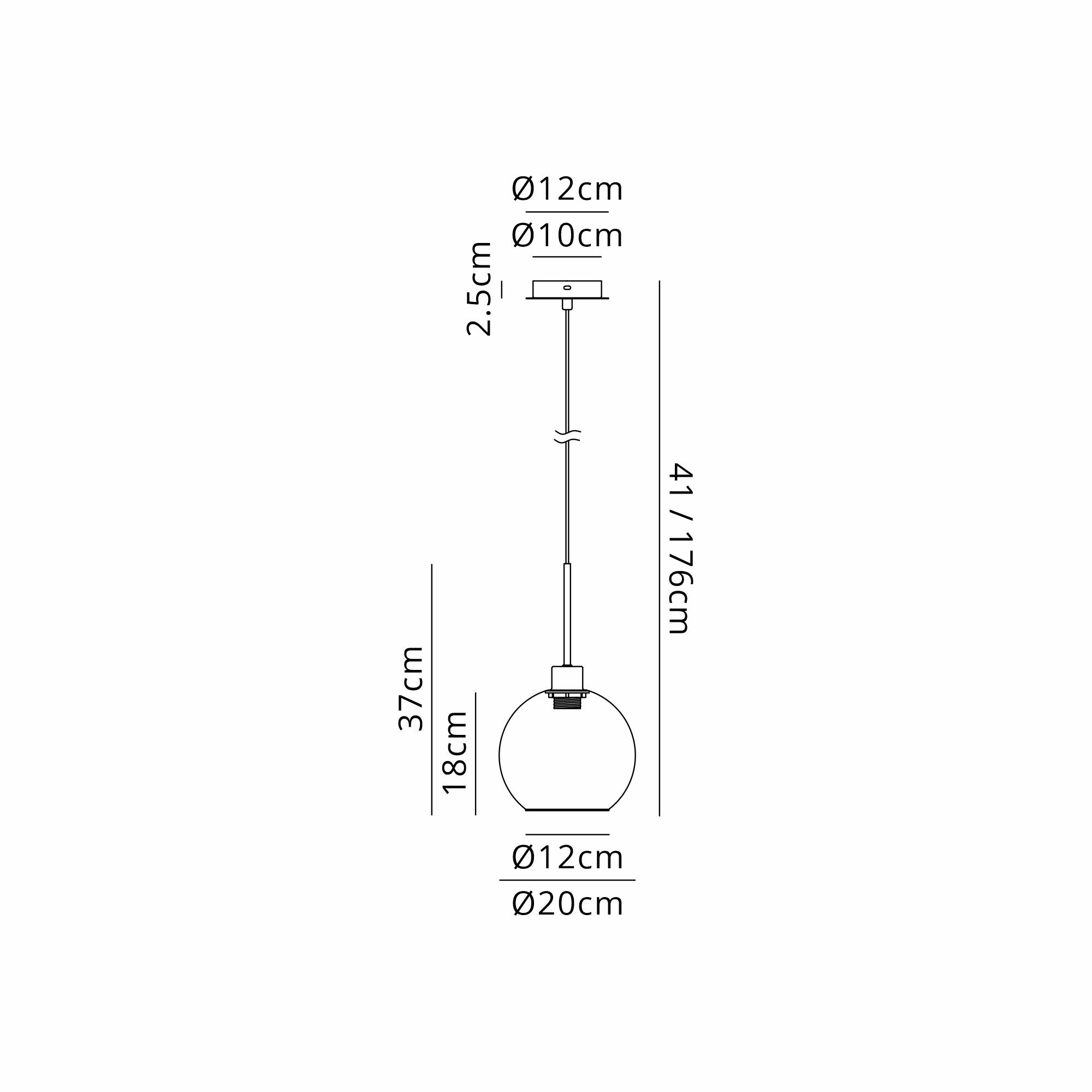 Lori 1.7m Single Pendant, 1 Light Adjustable E27, Polished Chrome/Chrome Open Mouth Round Globe Shades