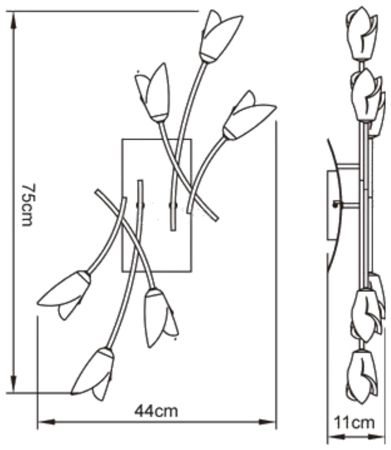 Pietra Ceiling/Wall Switched 6 Light G9, Polished Chrome