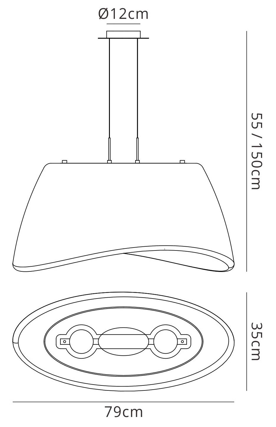 Cool Pendant 2 Light E27 Oval Outdoor IP44, Matt White/Opal White
