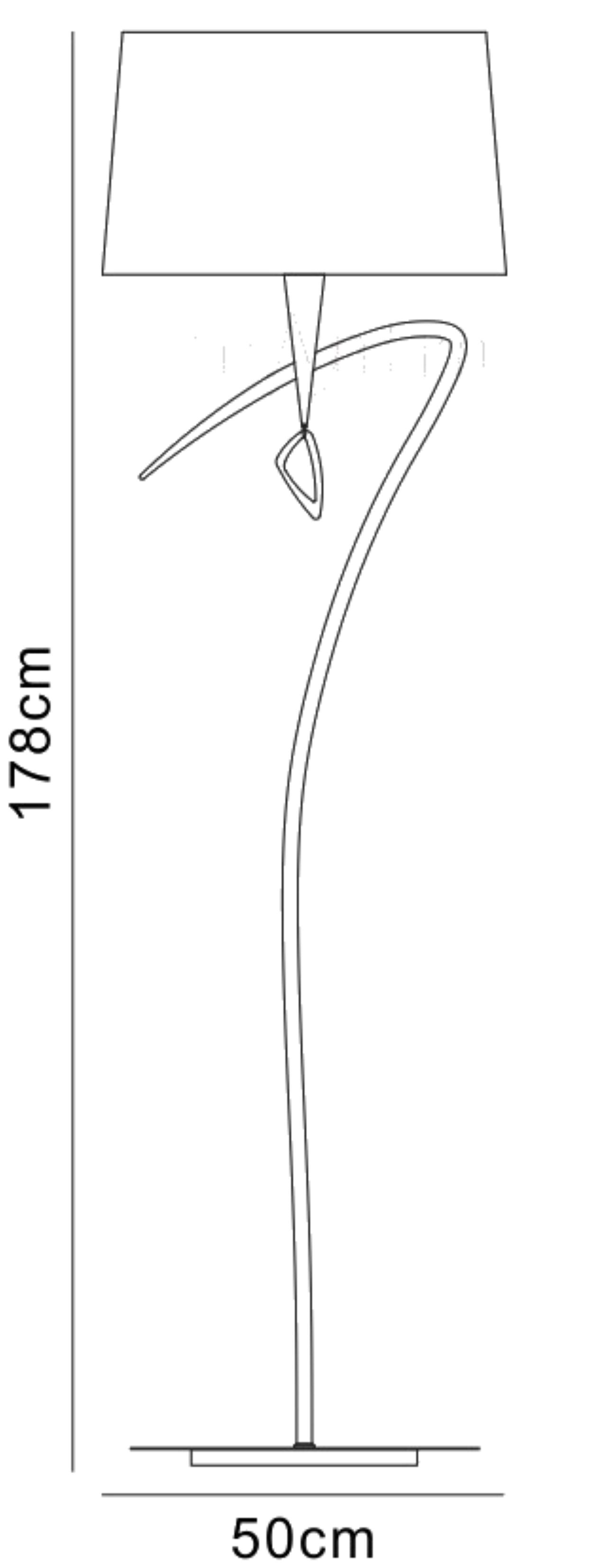 Mara Floor Lamp 4 Light E27, Antique Brass With Ivory White Shade