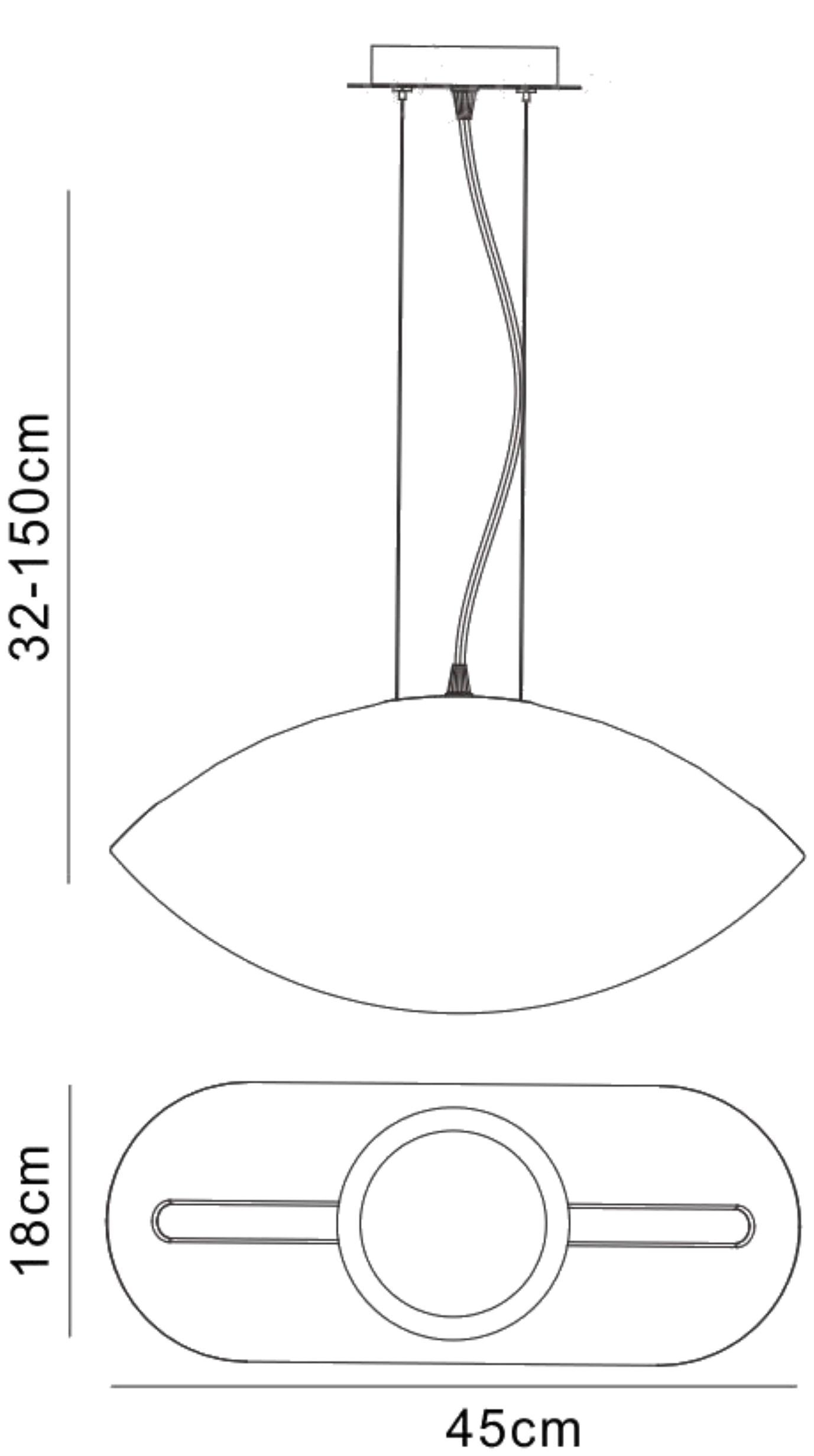 Pasion Oval Pendant 3 Light E27, Gloss White/White Acrylic/Polished Chrome, CFL Lamps INCLUDED