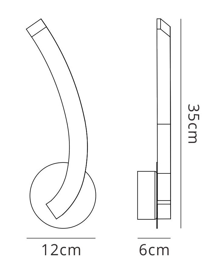 On Wall Lamp Left Switched 5W LED 3000K, 500lm, Polished Chrome/Frosted Acrylic, 3yrs Warranty