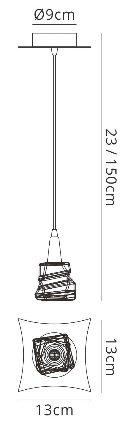 Iku 13cm Pendant 1 Light G9, Satin Nickel