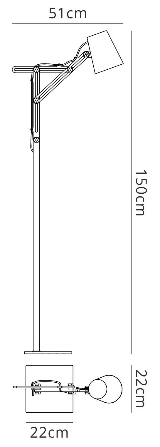 Looker Floor Lamp 1 Light E27 , Matt White/Beech