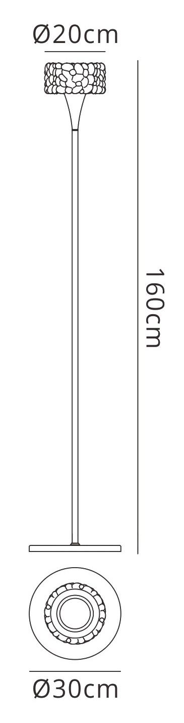 O2 Floor Lamp 1 Light E27, Polished Chrome