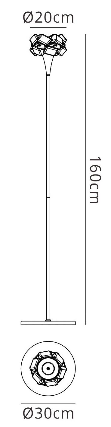 Artic Floor Lamp 1 Light E27, Polished Chrome