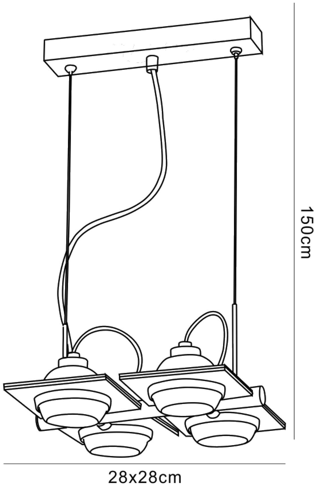(0040 004) Ull Pendant 4 Light G9 Silver Grey