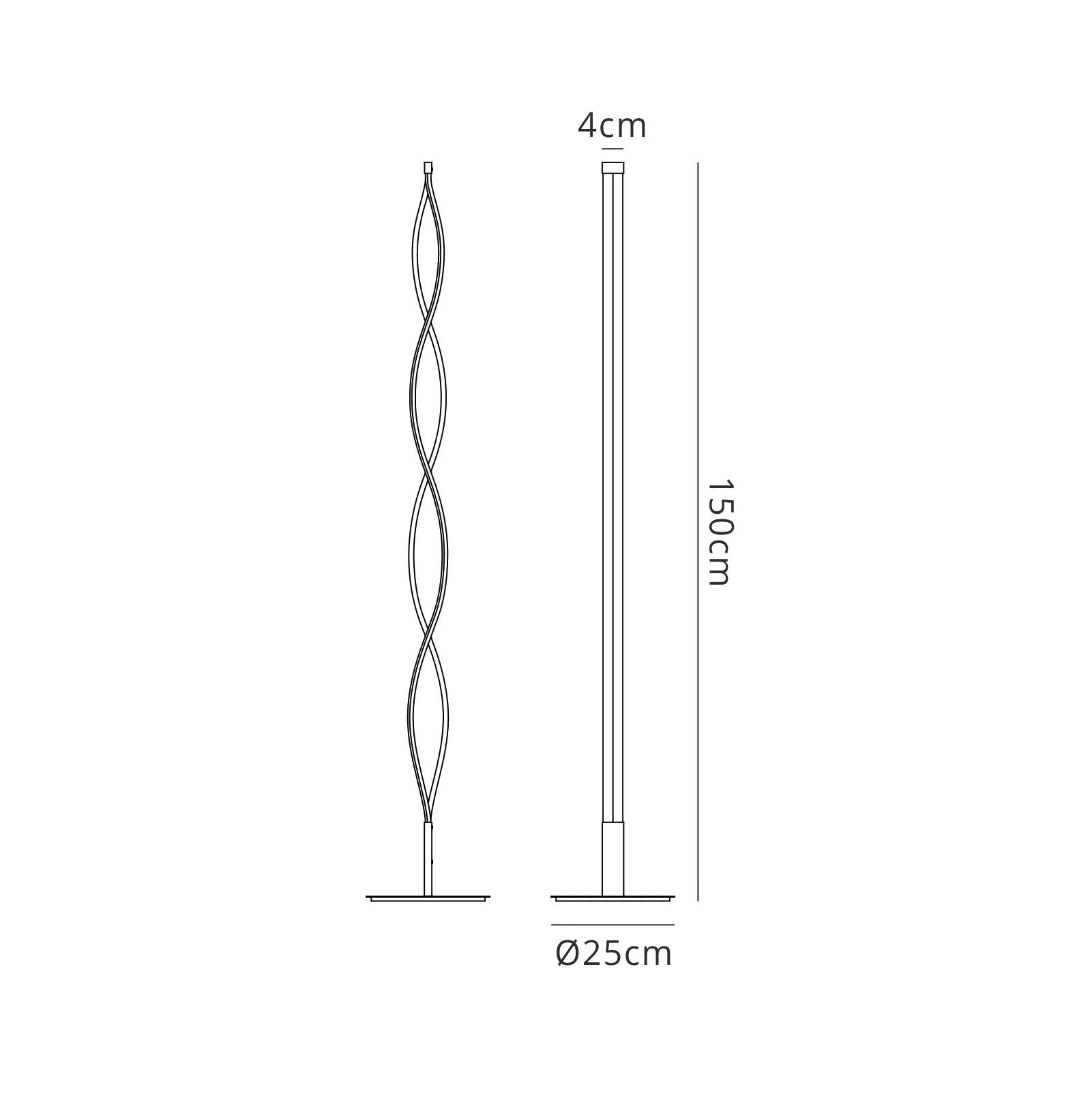 Sahara Floor Lamp 21W LED 3000K, 1470lm, Silver/Frosted Acrylic/Polished Chrome, 3yrs Warranty
