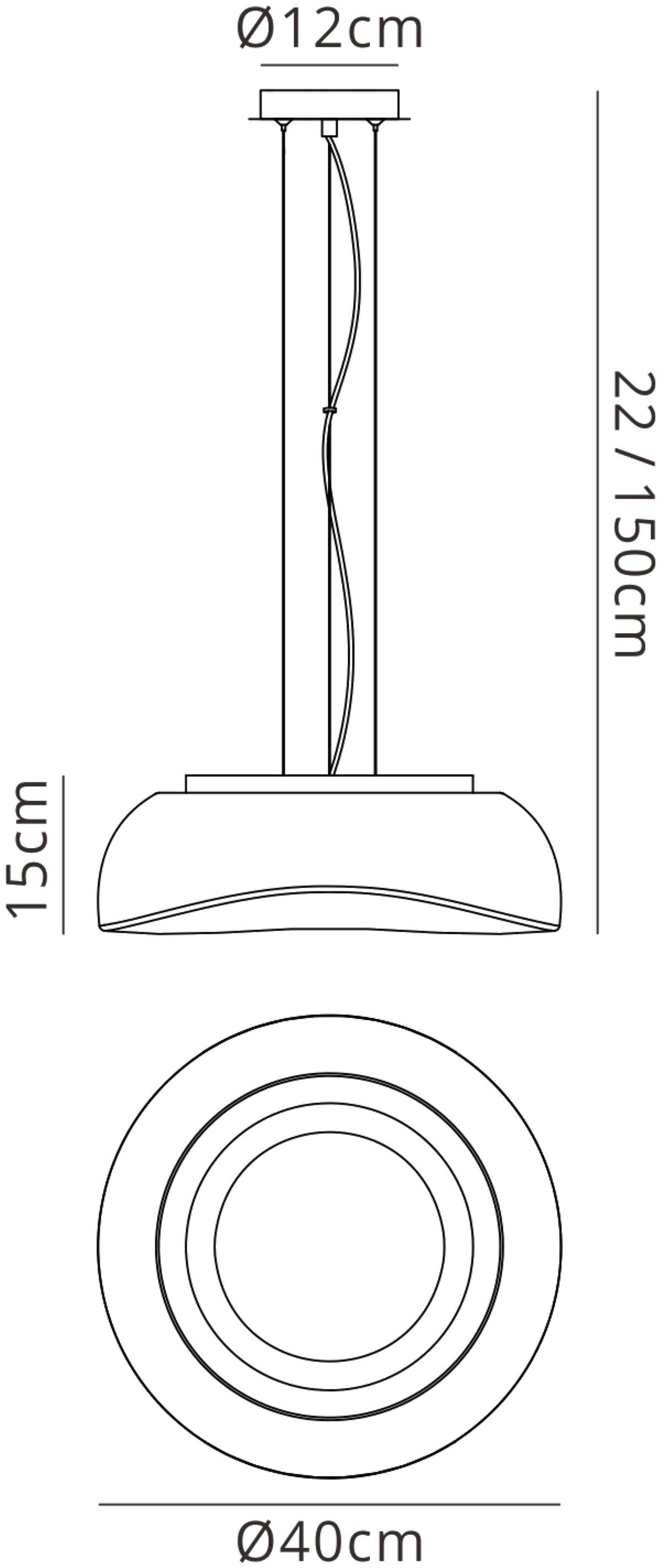 Opal 40cm Pendant 3 Light E27, Polished Chrome/Frosted White Glass