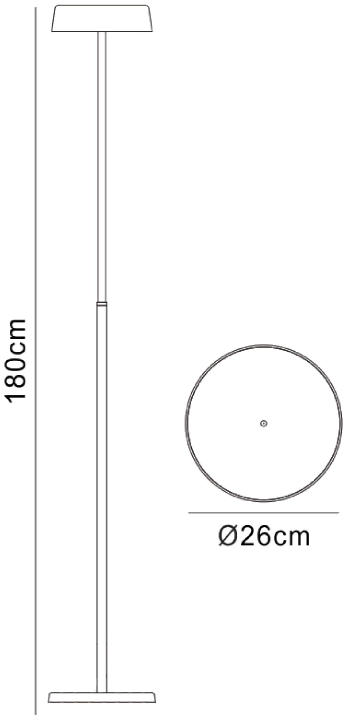 Noa Floor Lamp 2 Light 21W Down 9W Up LED 3000K, 3000lm, Touch Dimmer, Matt White/Beech, 3yrs Warranty