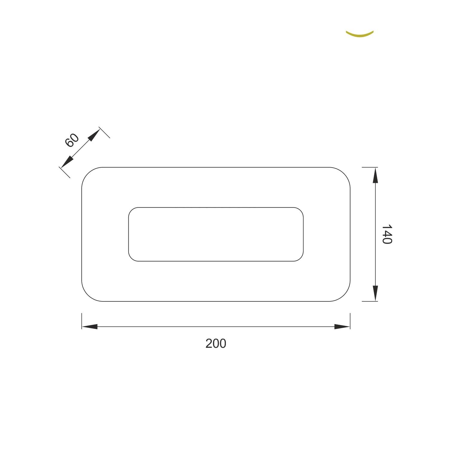 Sol Wall Lamp Rectangular 6W LED 4000K, 540lm, Aluminium / Acrylic, 3yrs Warranty