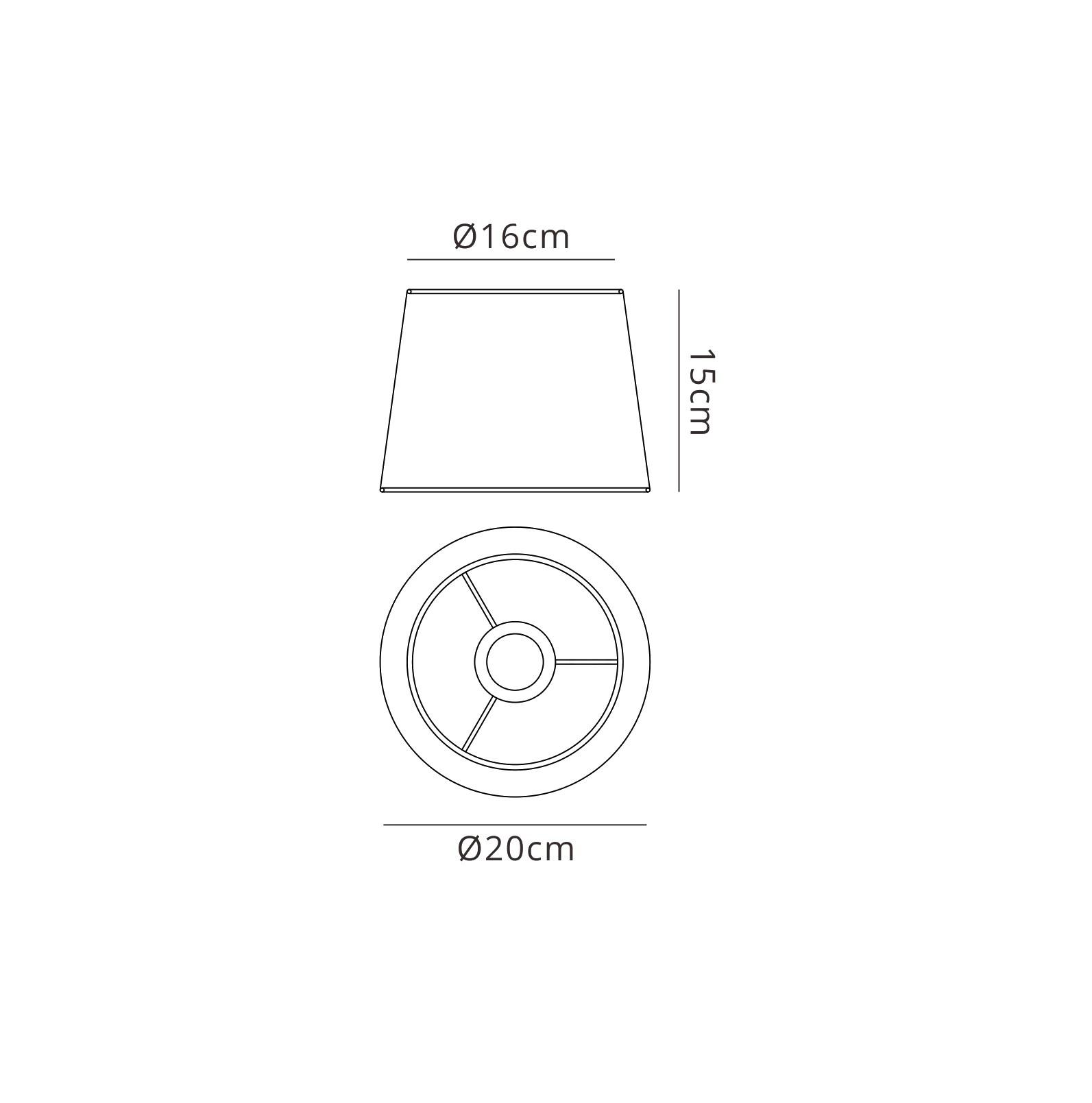 Habana Black Round Shade 200 x 152mm, Suitable for Wall Lamps