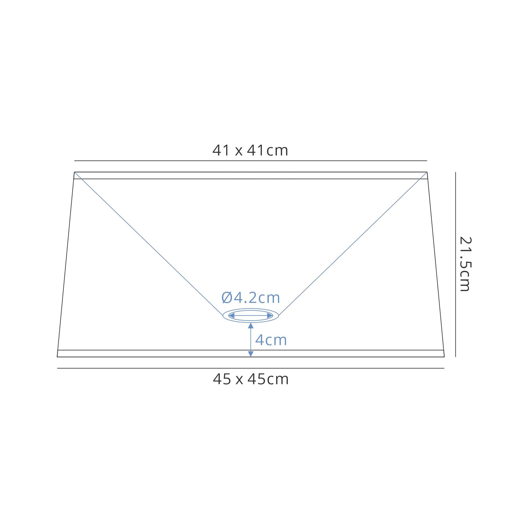 Habana Black Square Shade, 450/450x215mm, Suitable for Floor Lamps