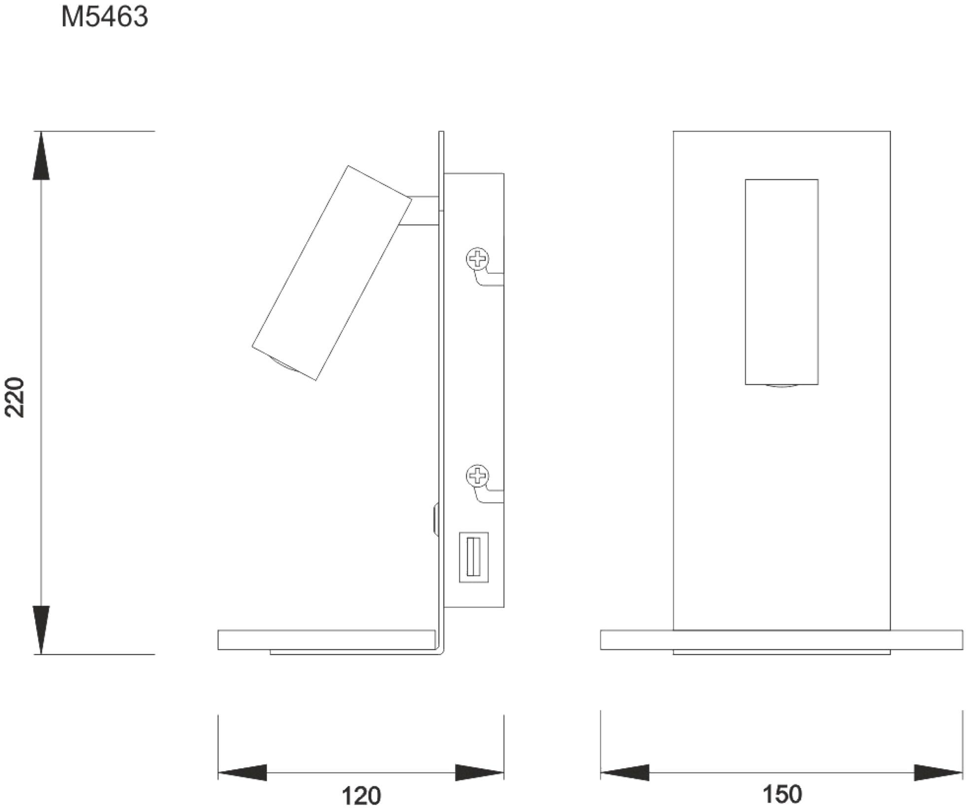 Nordica II Position Switched Wall Light With USB Socket, 180lm, 1x3W 3000K LED White/Beech, 3yrs Warranty