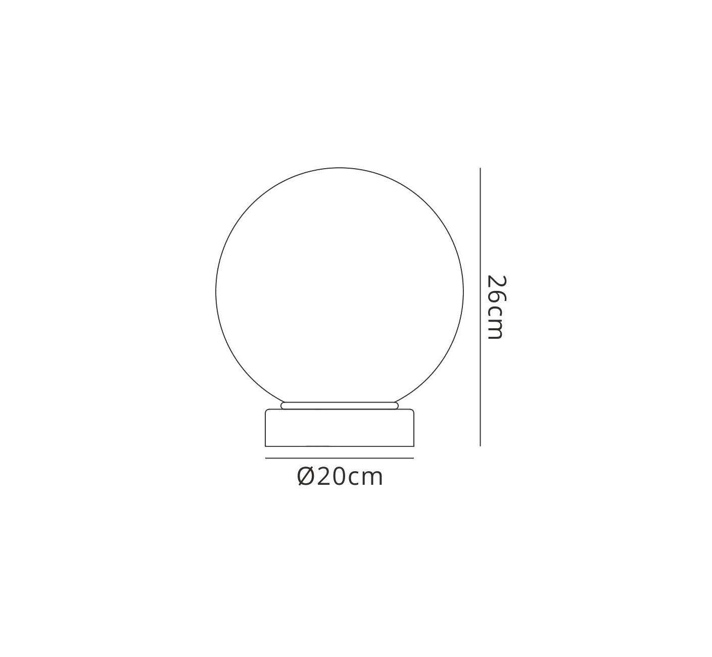 Bola Table Lamp 20cm Round 1 x E27, Chrome