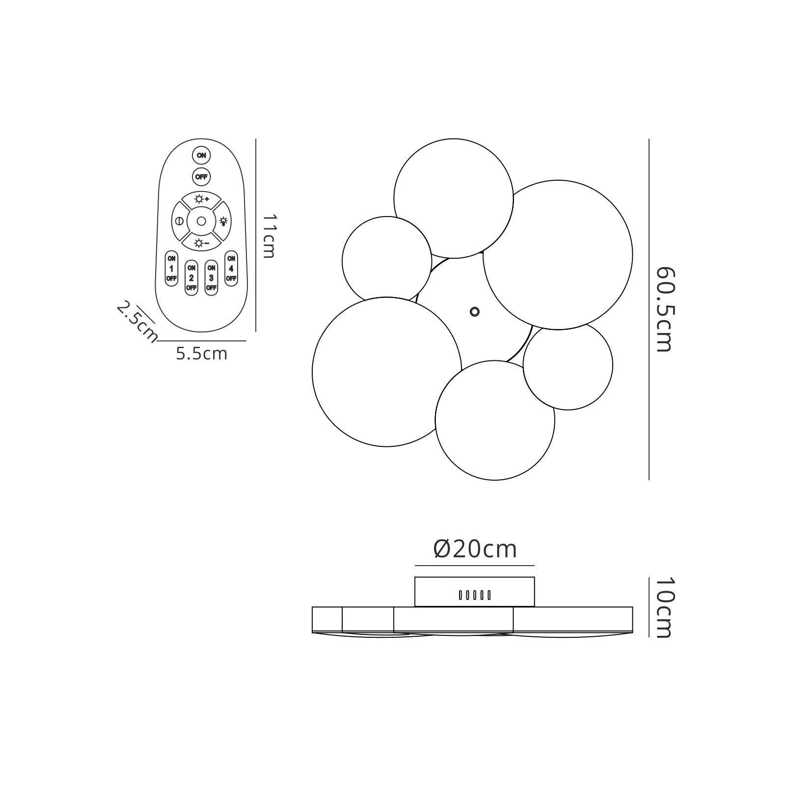 Lunas 60.5cm Flush Ceiling 61cm Diameter 54W LED 3000K, 2830lm, RF Remote Control White, 3yrs Warranty