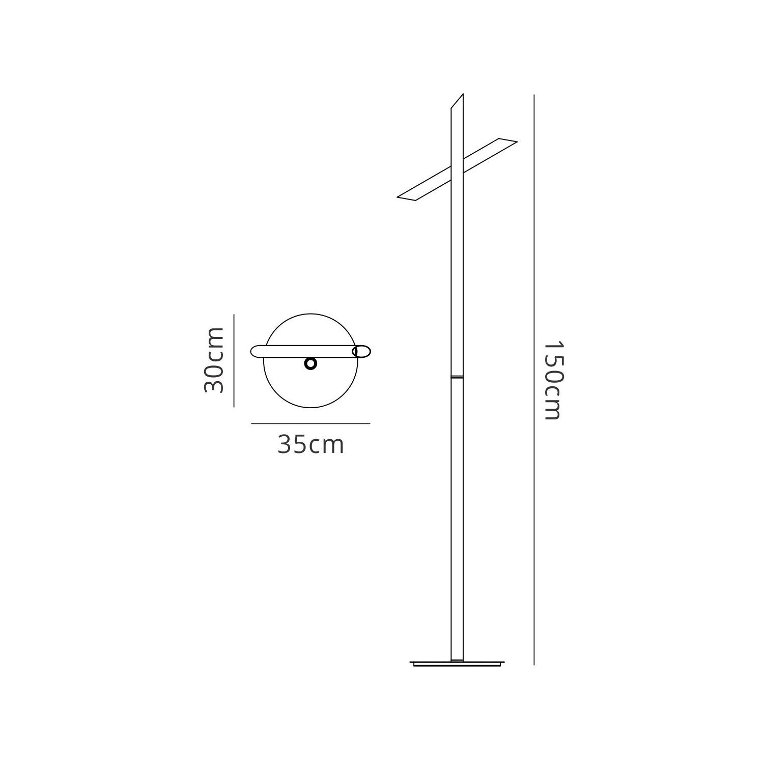 Take Blanco Floor Lamp 9W LED 3000K, 800lm, Dimmable, White, 3yrs Warranty