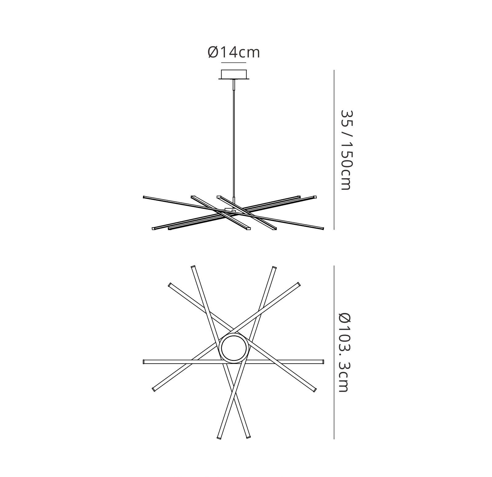 Star LED 103.3cm Pendant 100cm Round 60W 3000K, 4800lm, Dimmable Silver/Frosted Acrylic/Polished Chrome, 3yrs Warranty